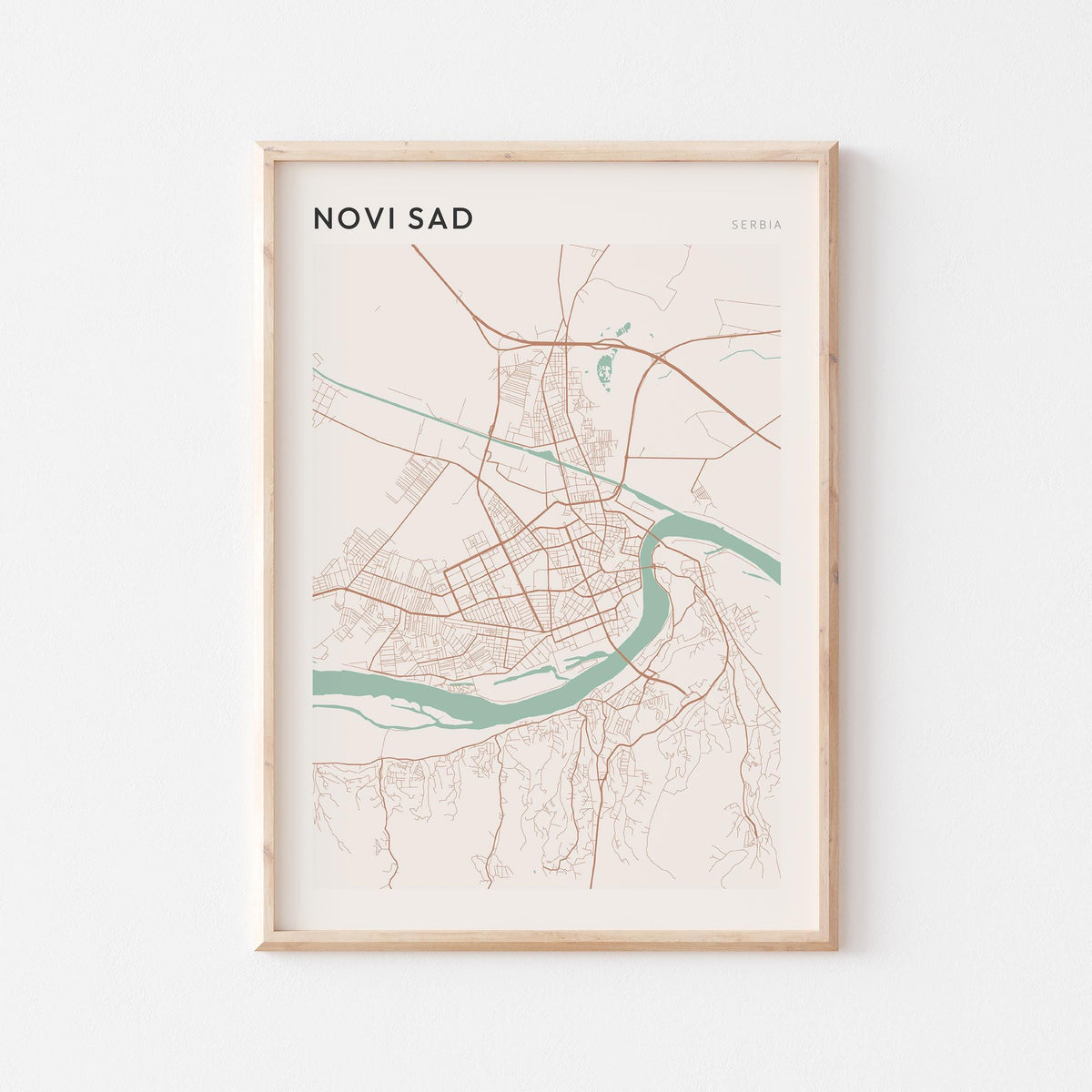 novi sad serbia map poster - image 1