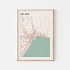malaga spain map poster - image 1