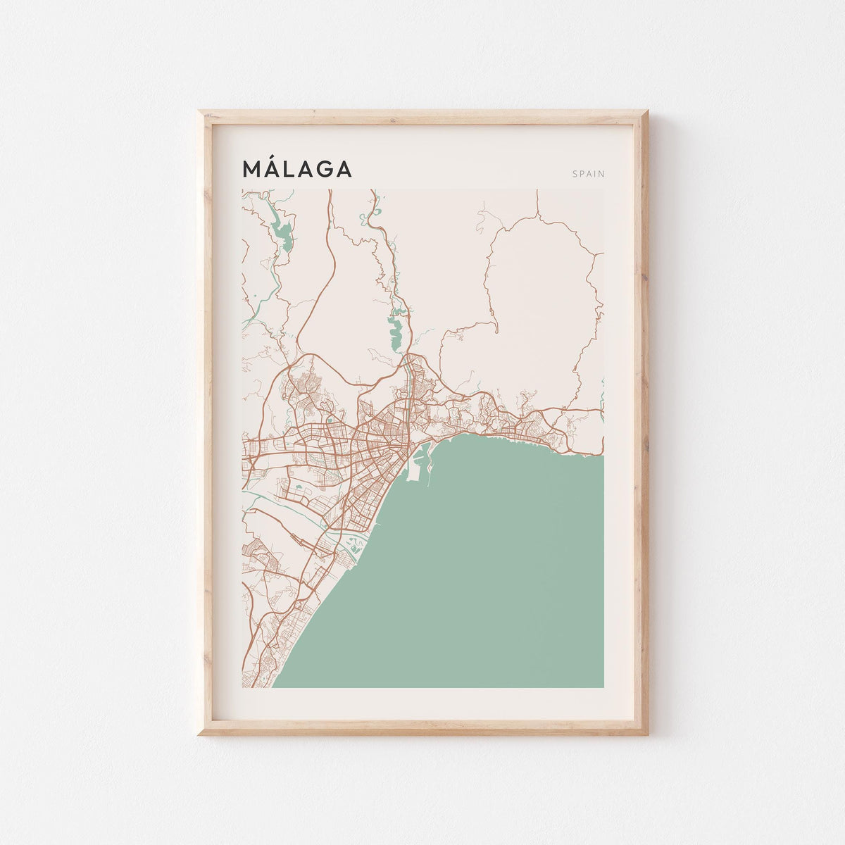 malaga spain map poster - image 1