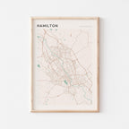 hamilton, new zealand map poster - image 1