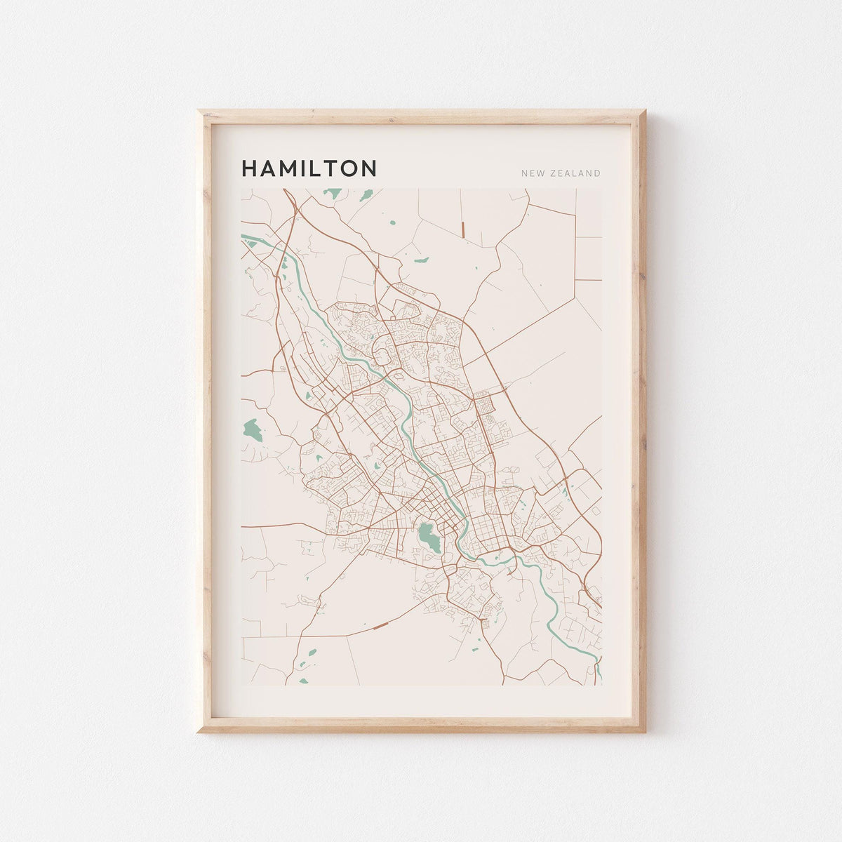 hamilton, new zealand map poster - image 1