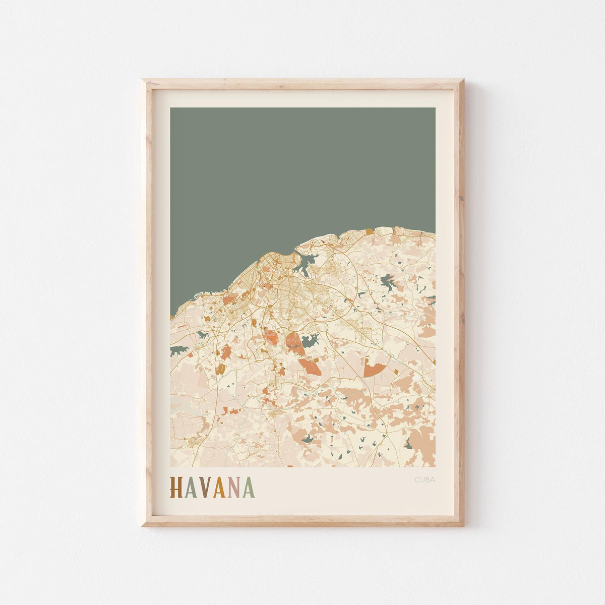 havana, cuba map poster - image 1