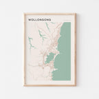 wollongong, australia map poster - image 1