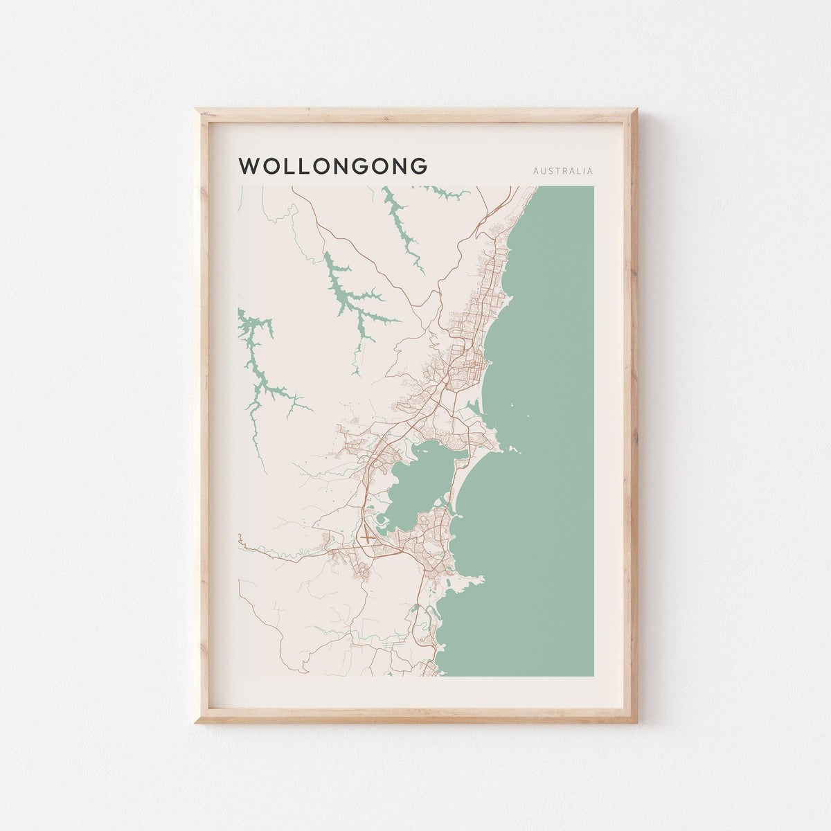 wollongong, australia map poster - image 1