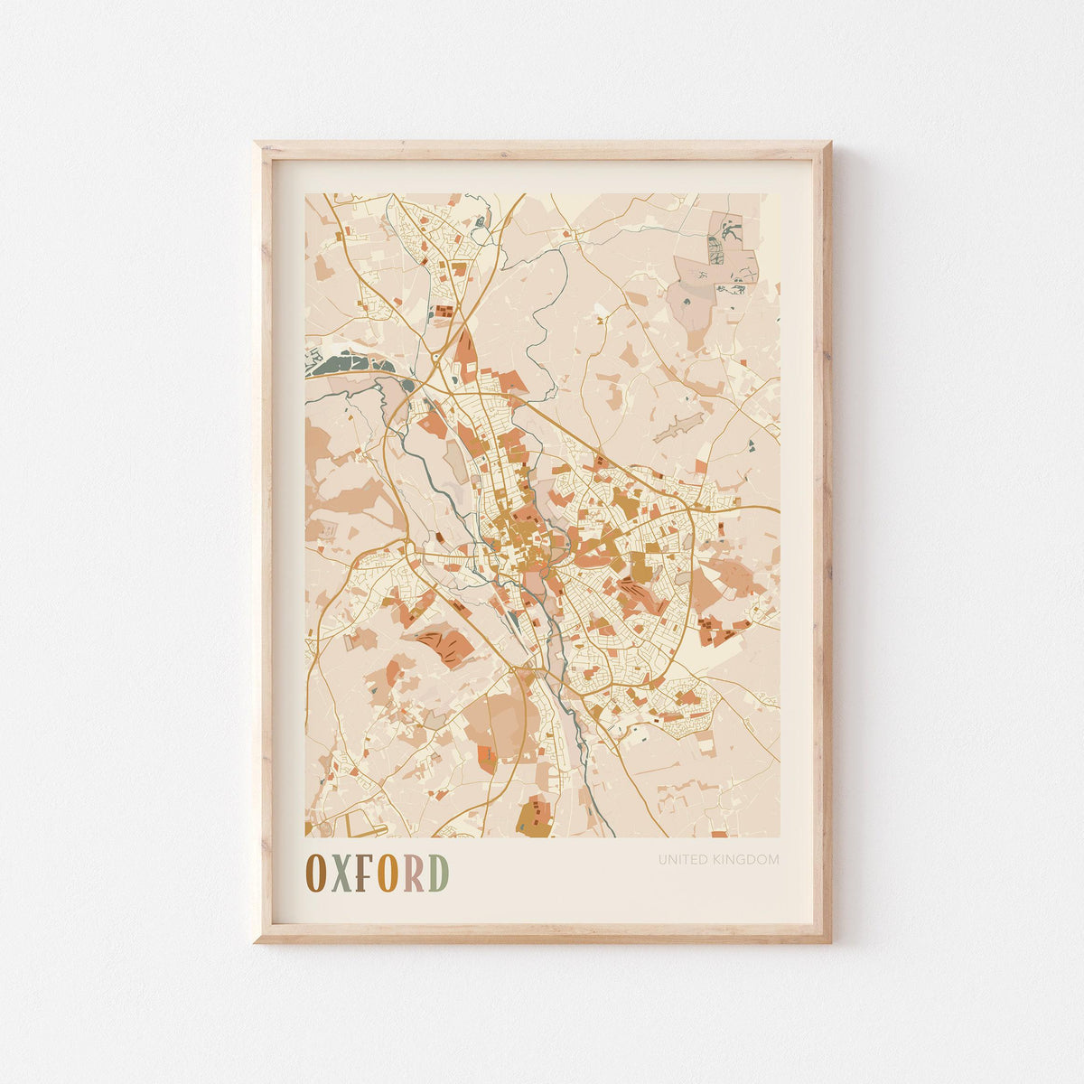 oxford, united kingdom map poster - image 1