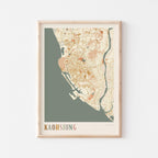 kaohsiung, taiwan map poster - image 1