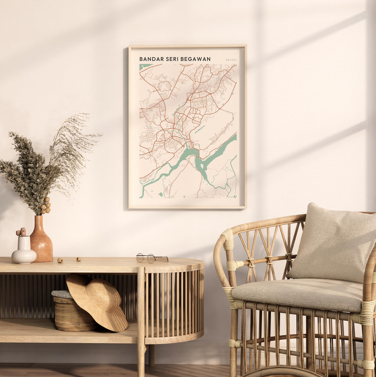 bandar seri begawan, brunei map poster - image 3