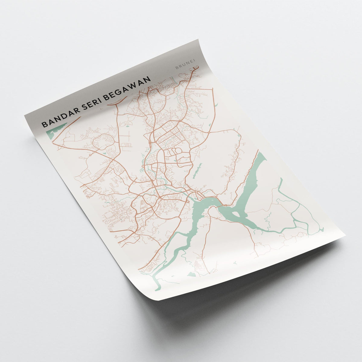 bandar seri begawan, brunei map poster - image 4