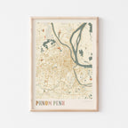 phnom penh, cambodia map poster - image 1