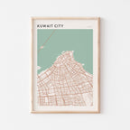 kuwait city, kuwait map poster - image 1