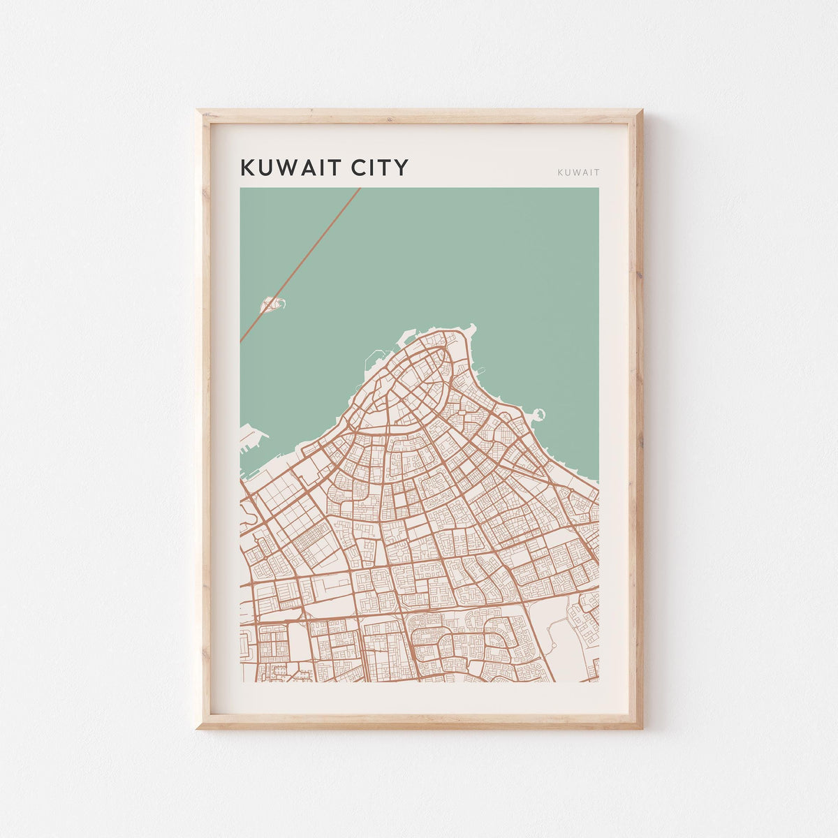 kuwait city, kuwait map poster - image 1