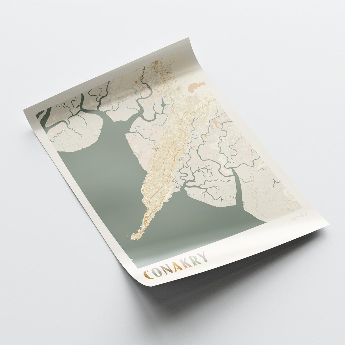 conakry, guinea map poster - image 4