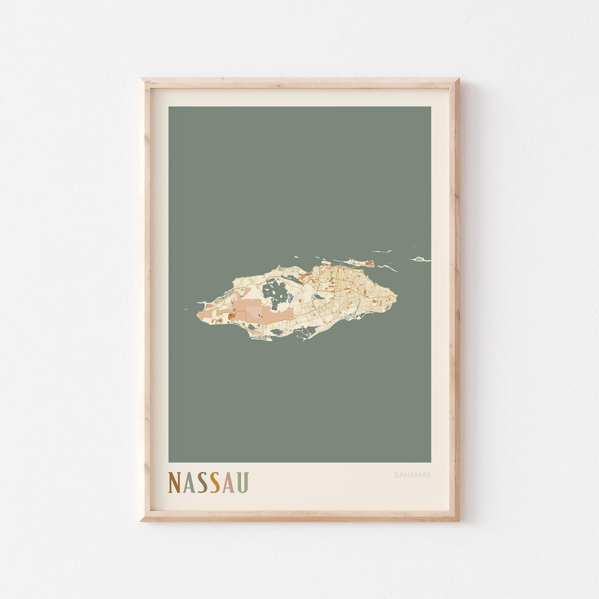 nassau, bahamas map poster - image 1