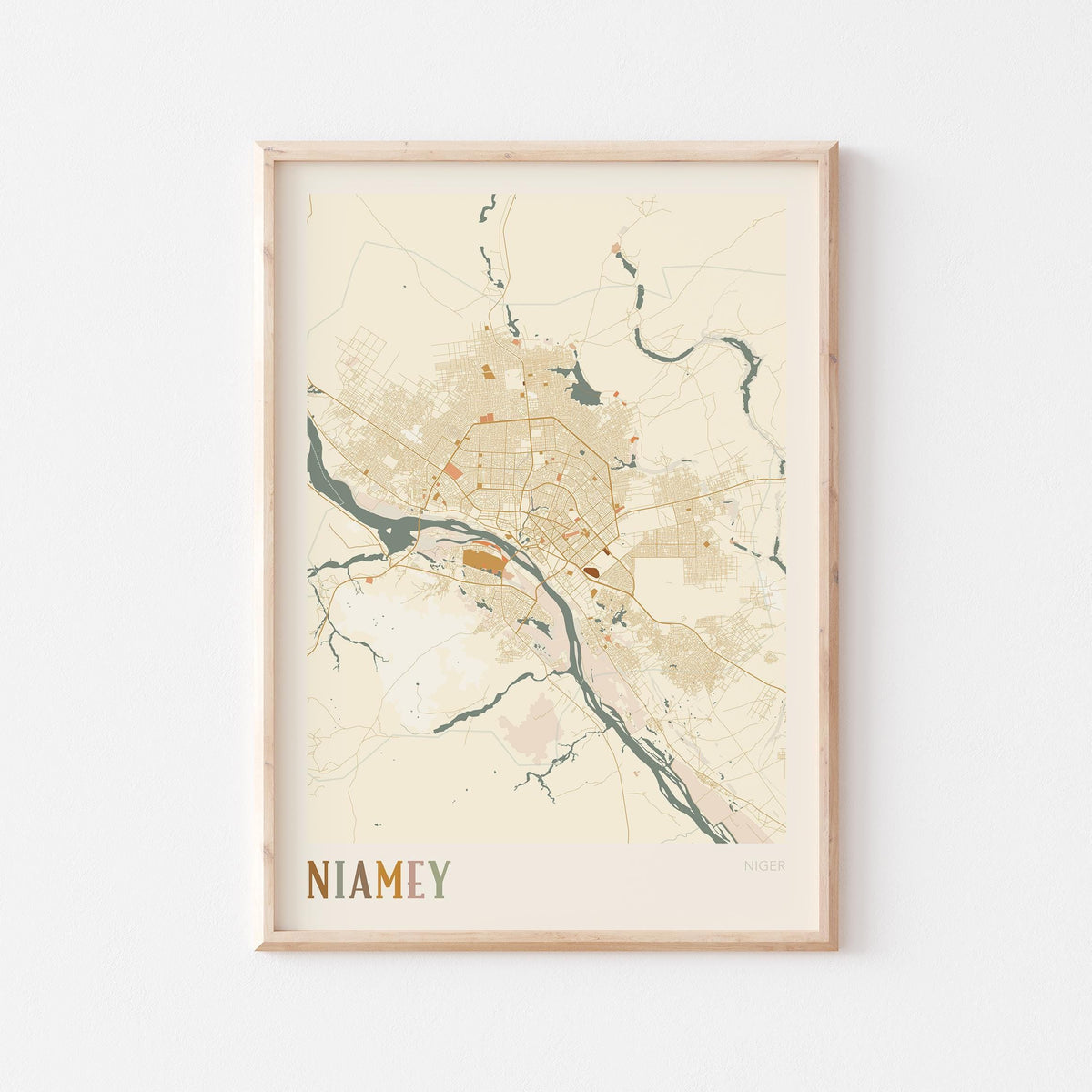 niamey, niger map poster - image 1