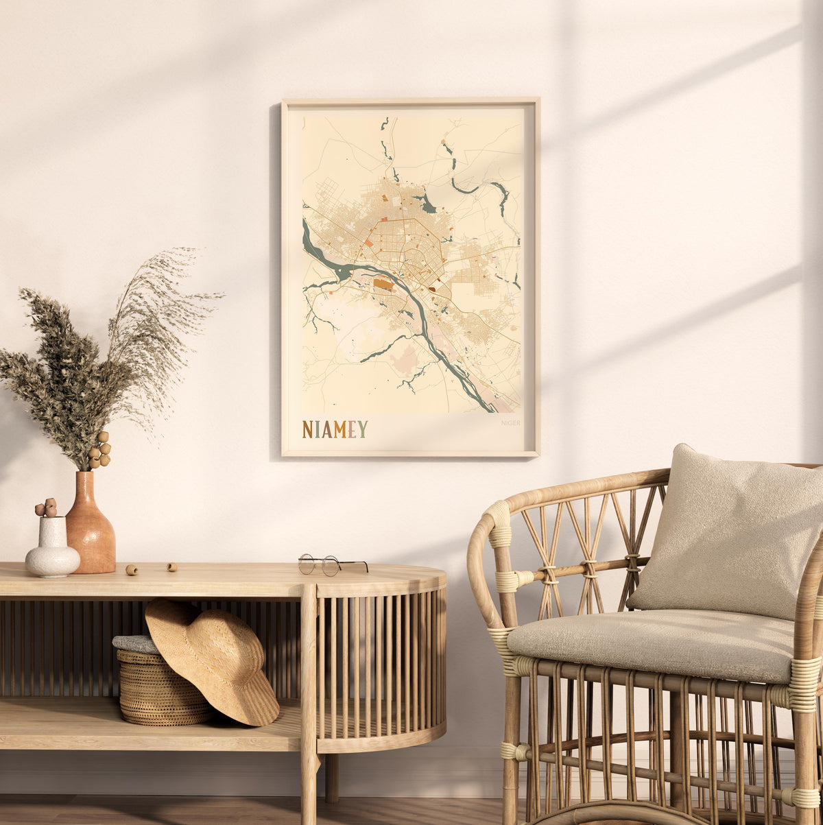niamey, niger map poster - image 3