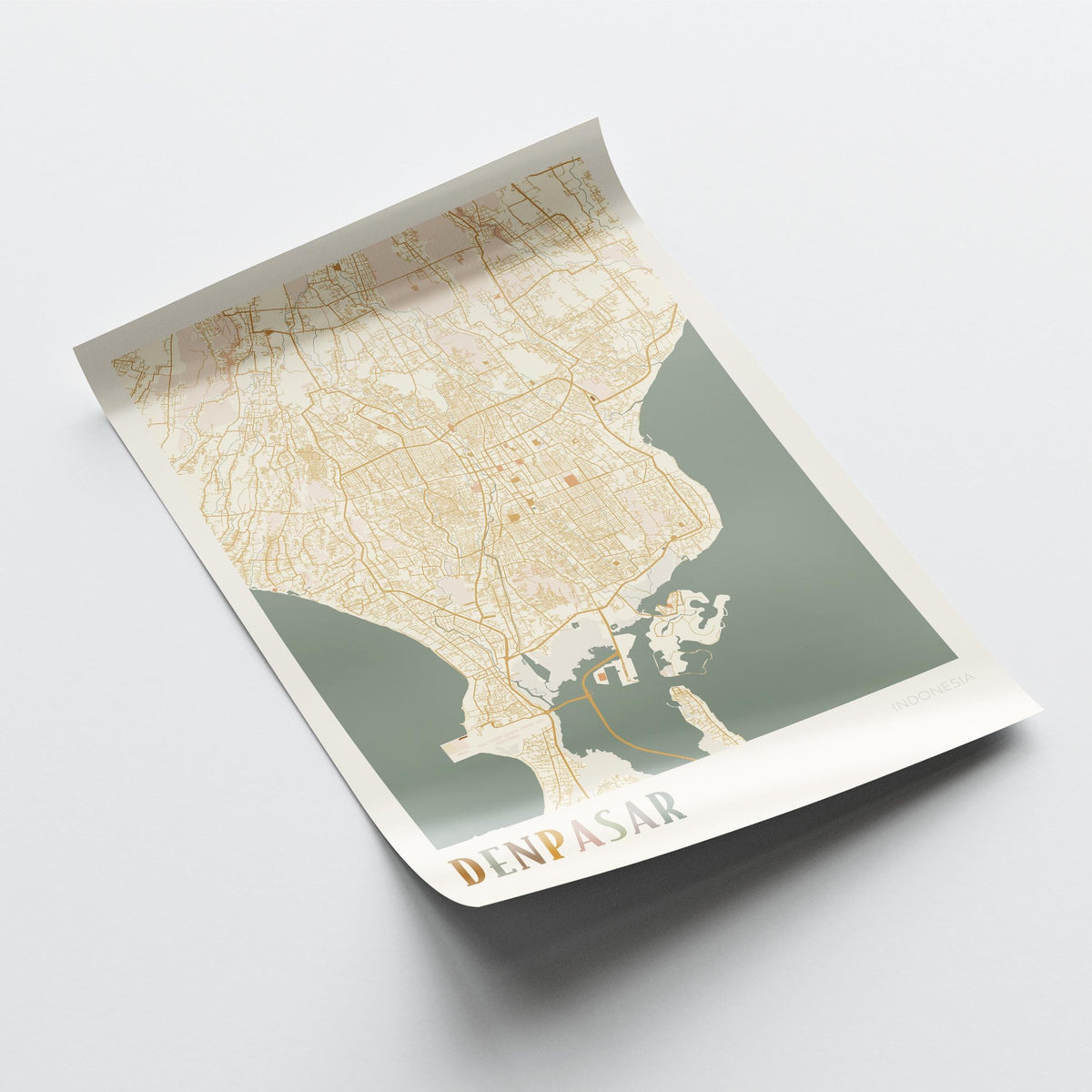 denpasar, indonesia map poster - image 5