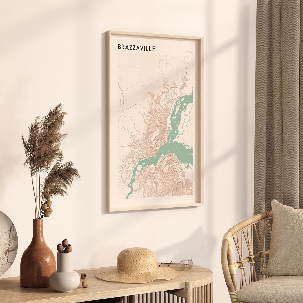 brazzaville, congo map poster - image 2