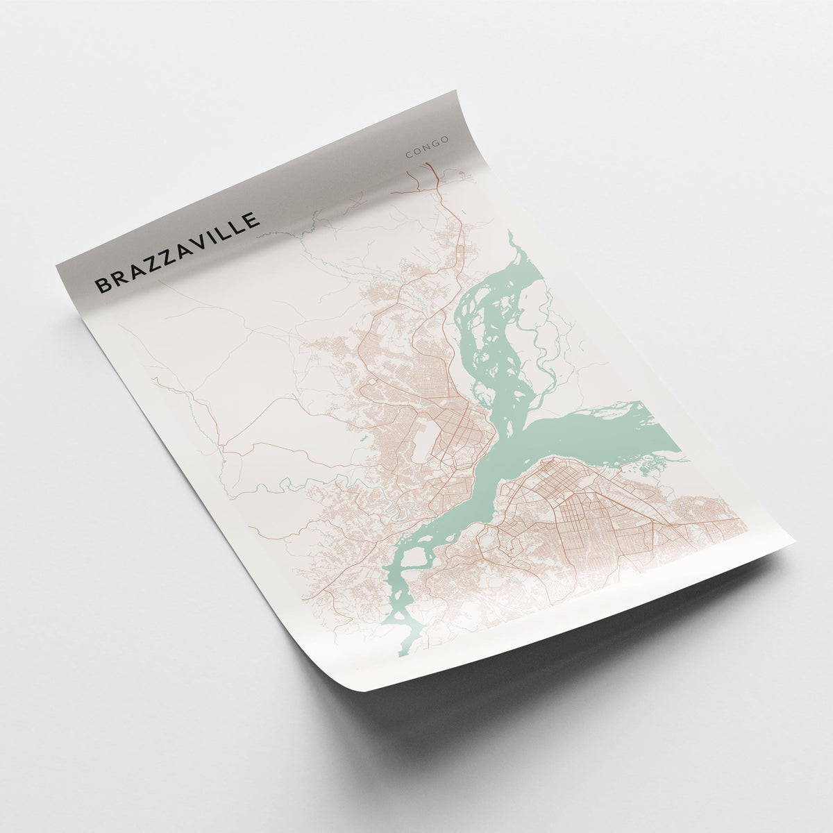 brazzaville, congo map poster - image 4