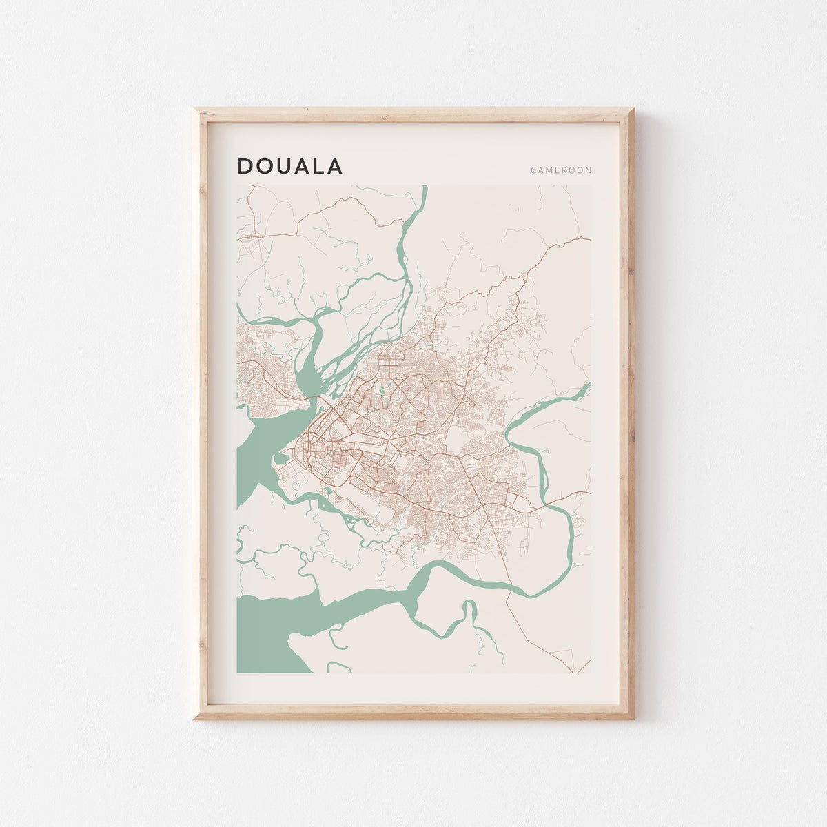 douala, cameroon map poster - image 1