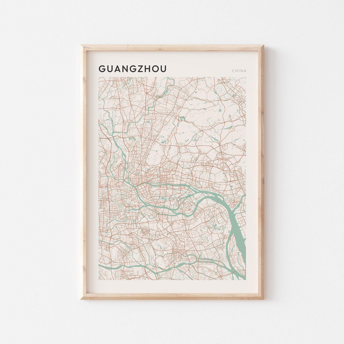guangzhou, china map poster - image 1