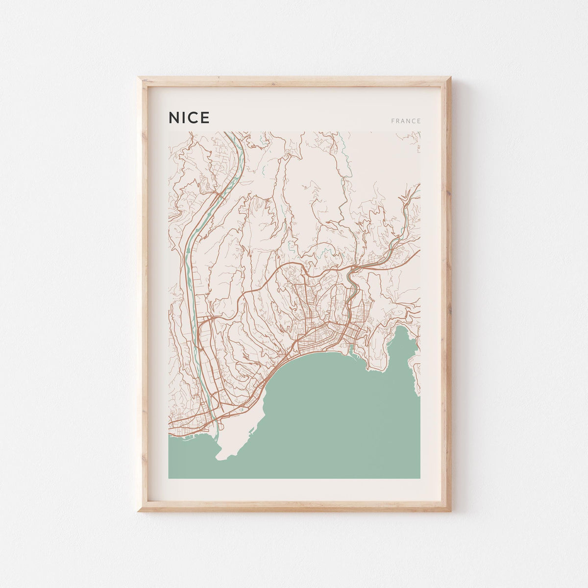 nice france map poster - image 1