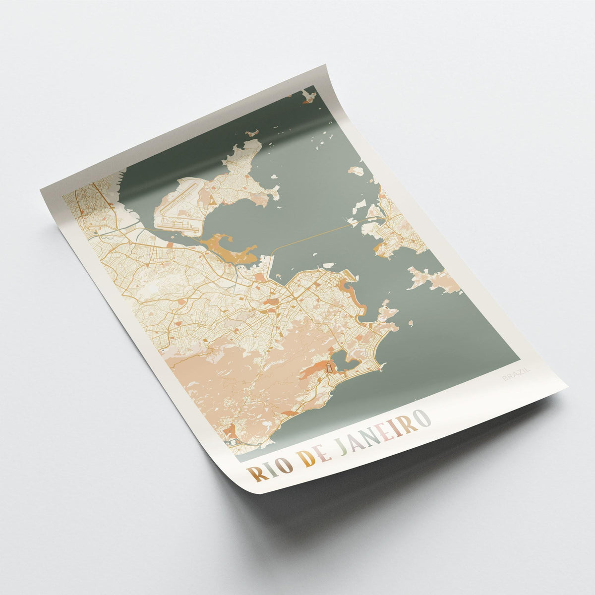 rio de janeiro, brazil map poster - image 3