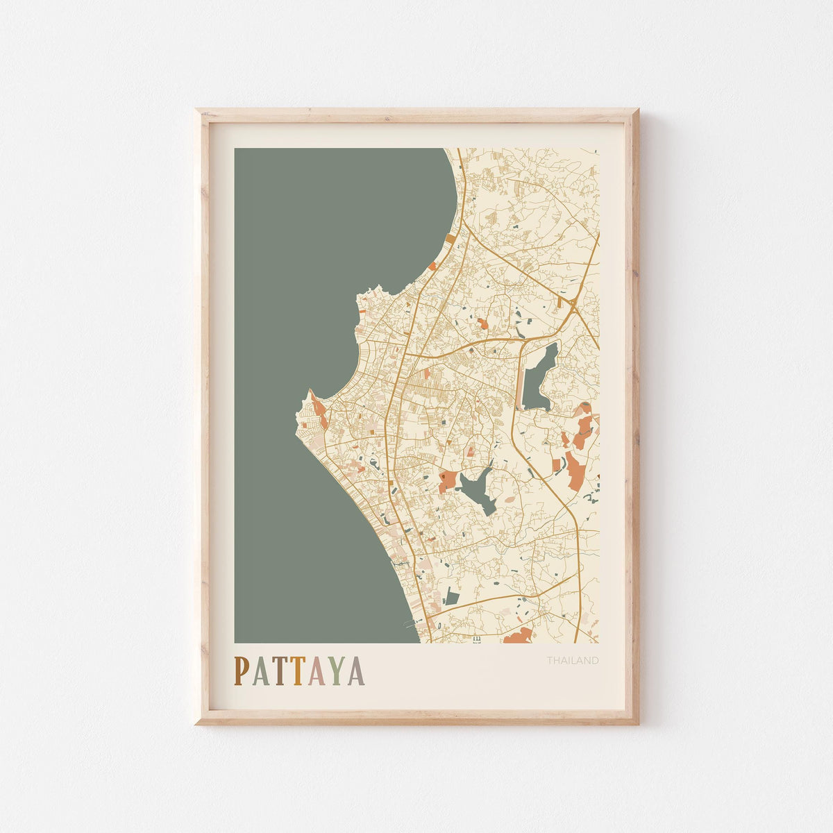 pattaya, thailand map poster - image 1