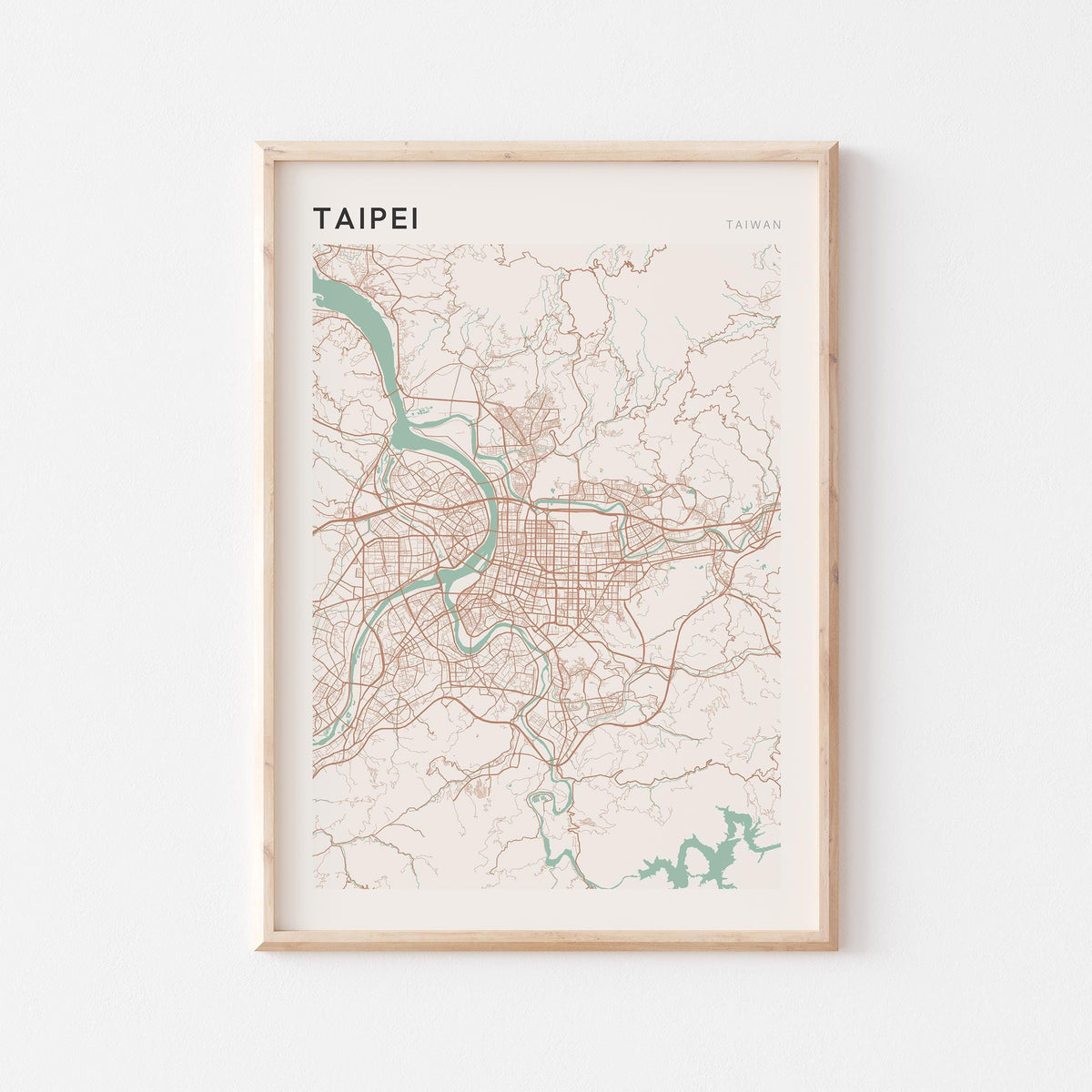 taipei, taiwan map poster - image 1