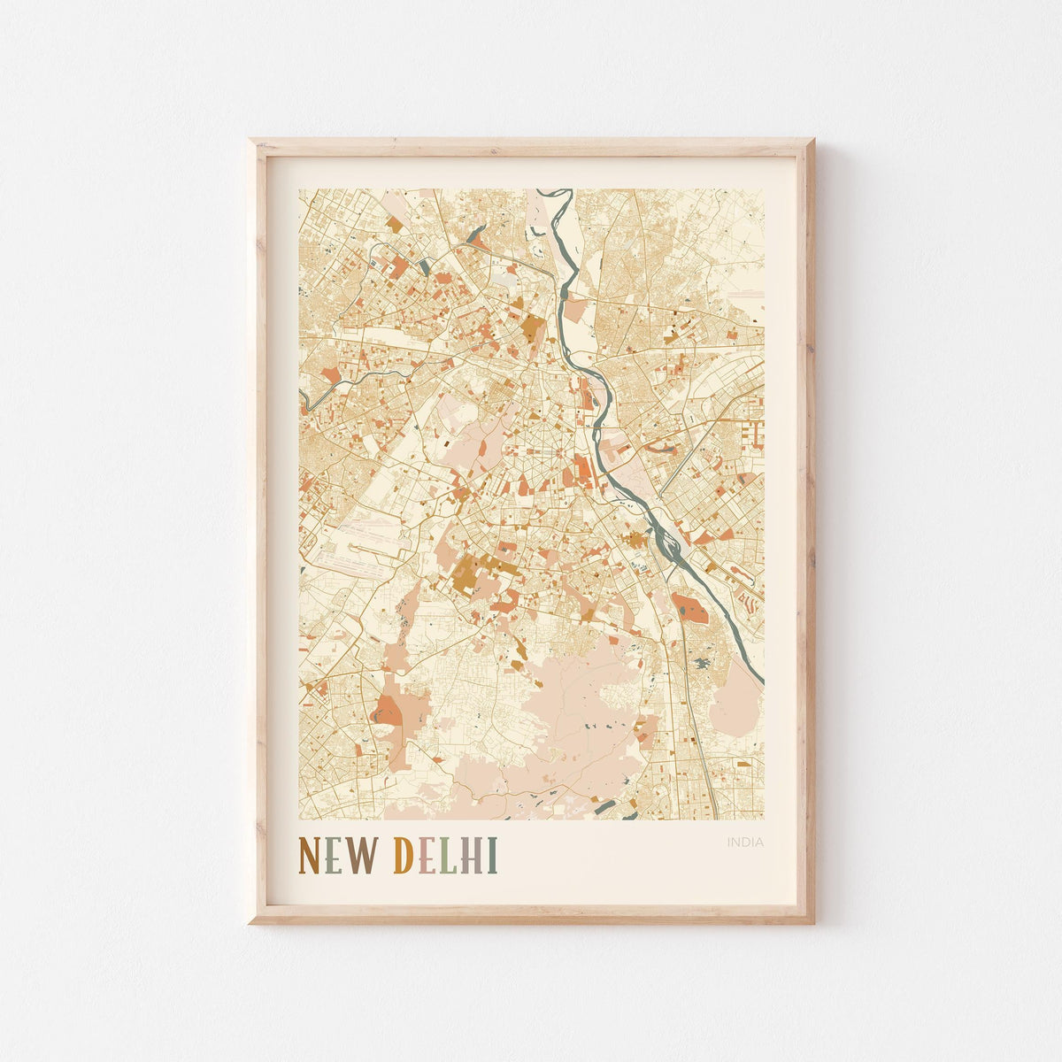 new delhi, india map poster - image 1