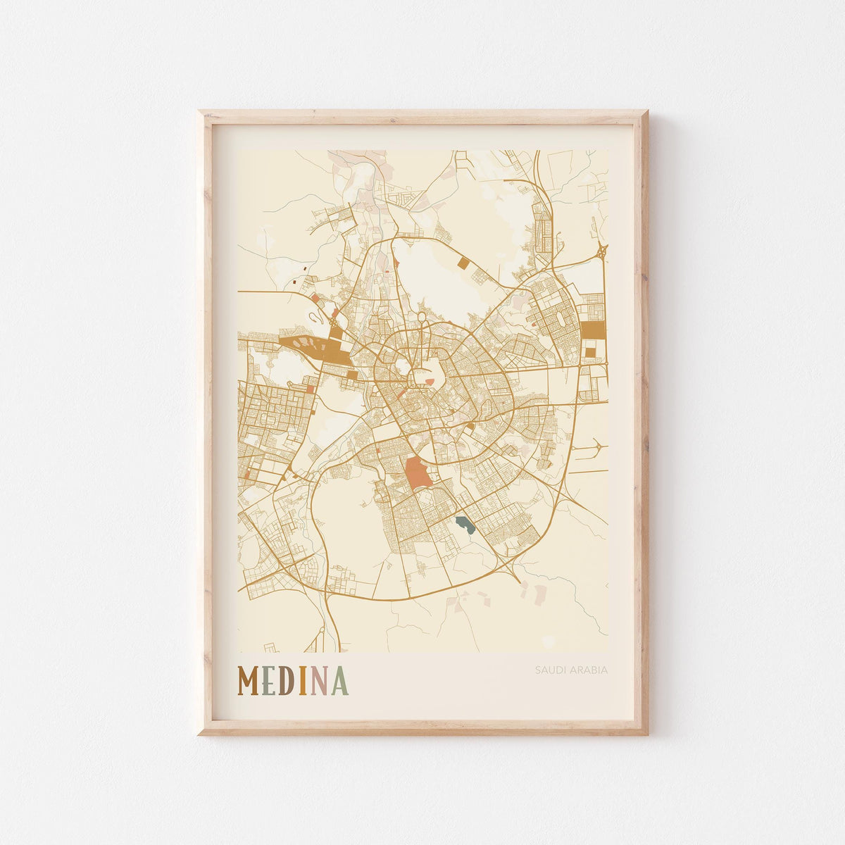 medina, saudi arabia map poster - image 1