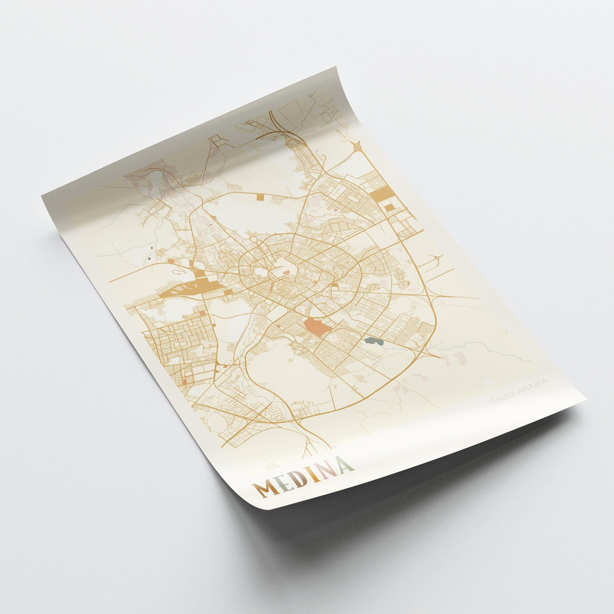medina, saudi arabia map poster - image 4
