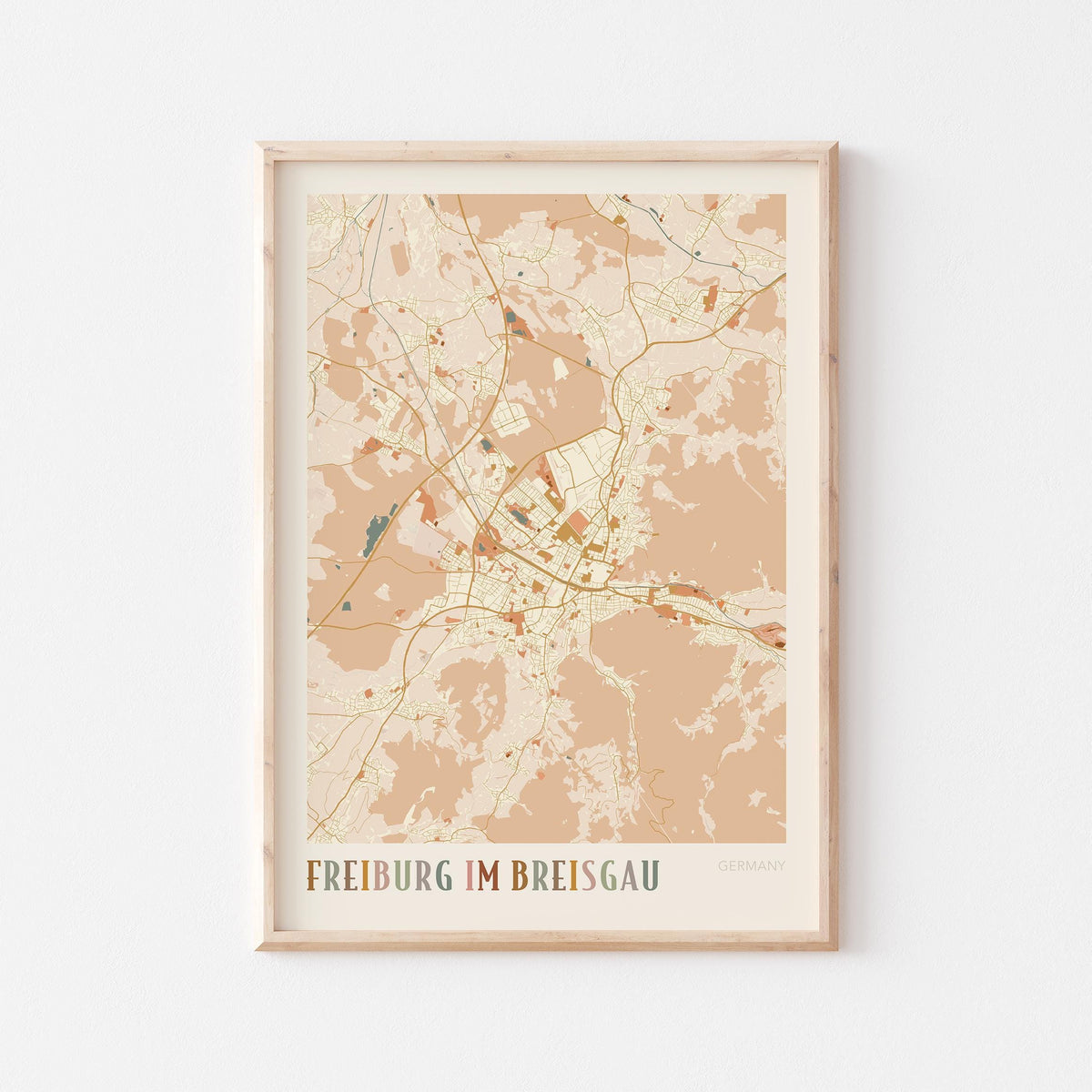 freiburg im breisgau germany map poster - image 1