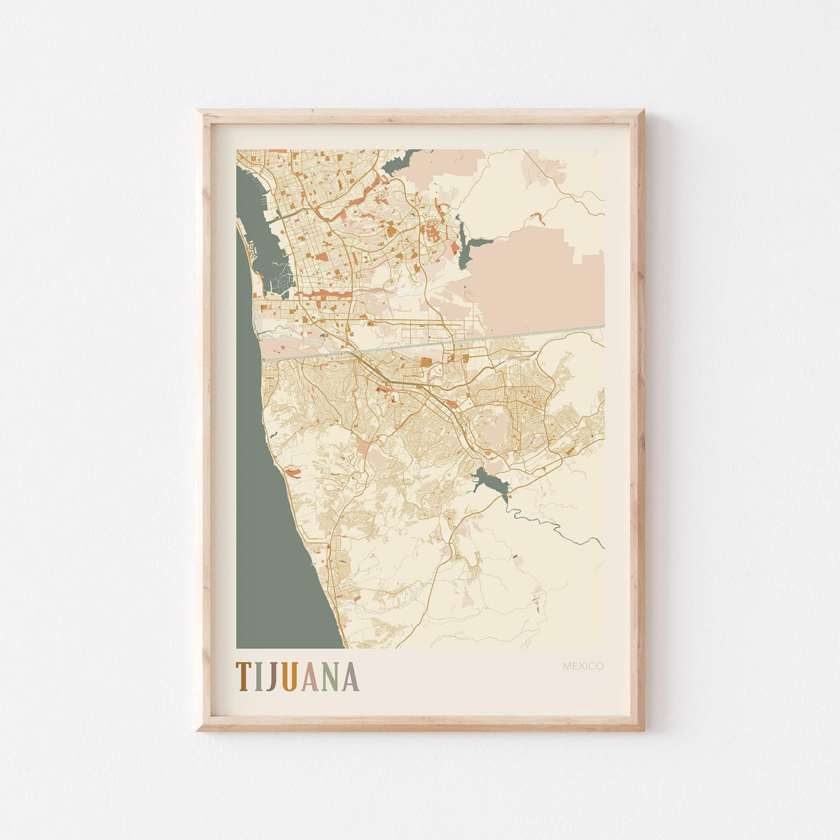 tijuana, mexico map poster - image 1