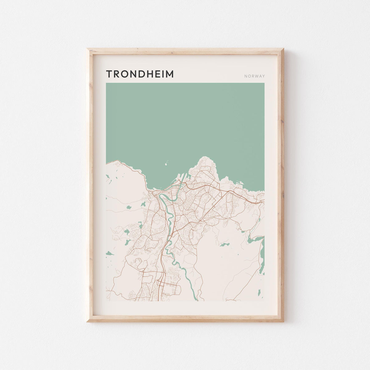 trondheim norway map poster - image 1