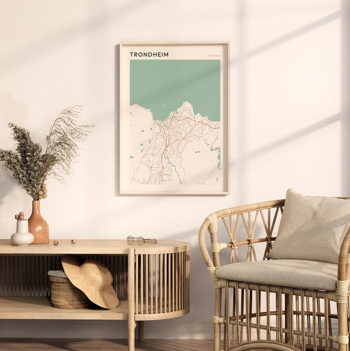 trondheim norway map poster - image 3