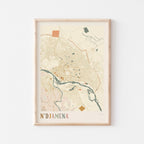 n'djamena, chad map poster - image 1