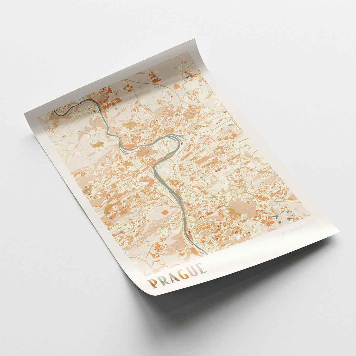 prague czech republic map poster - image 3