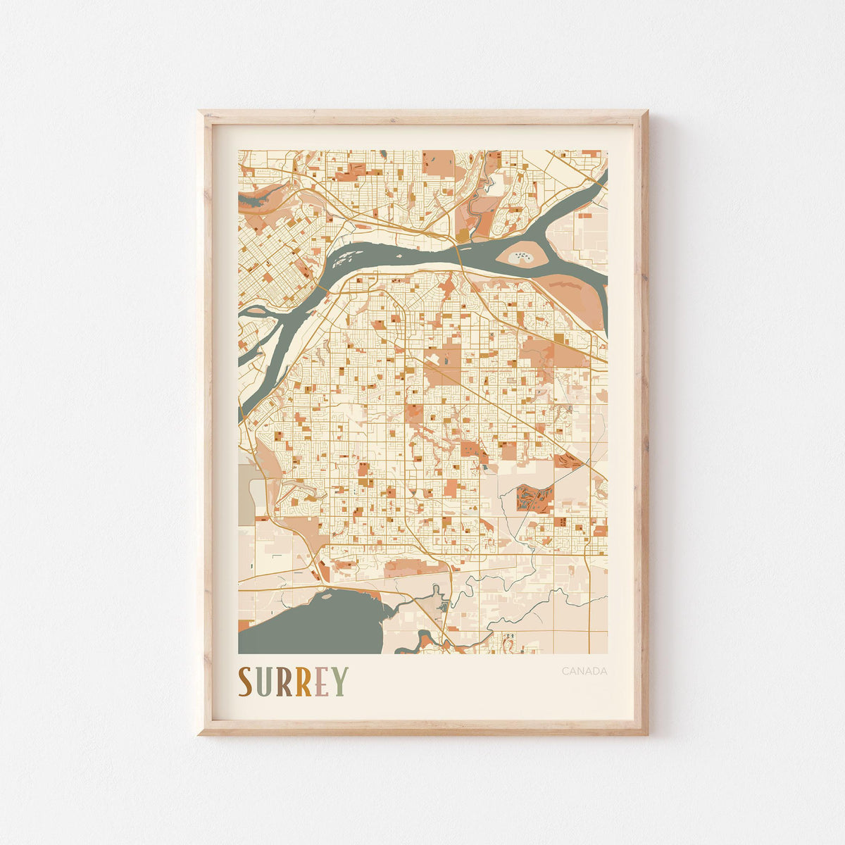 surrey, british columbia map poster - image 1