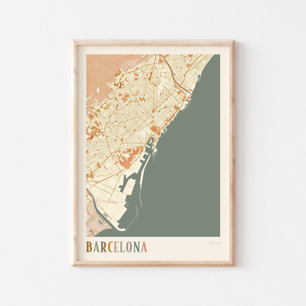 barcelona spain map poster - image 1
