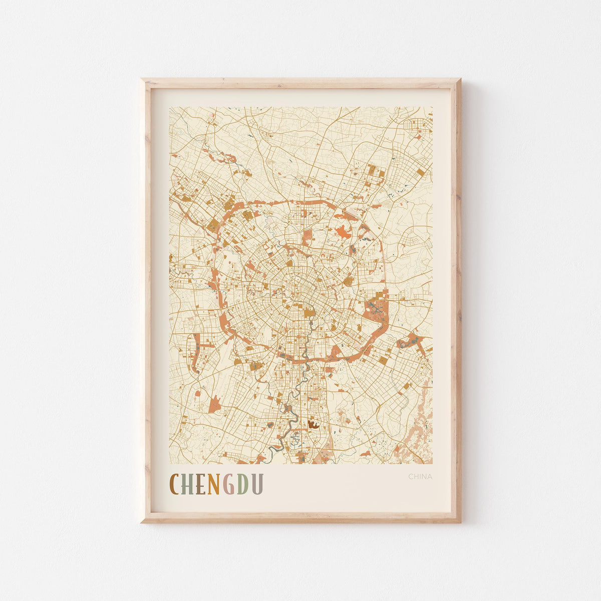 chengdu, china map poster - image 1