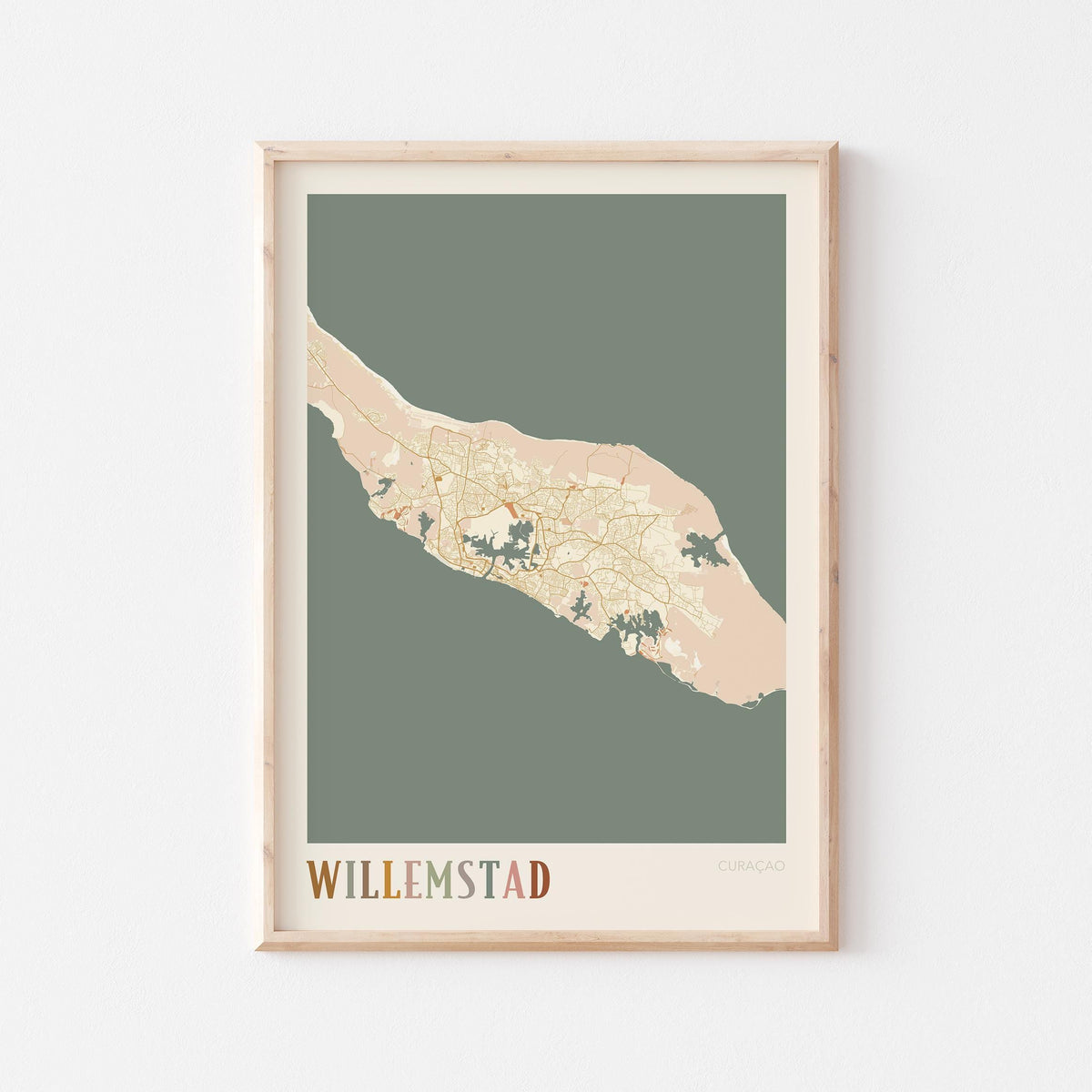 willemstad, curacao map poster - image 1