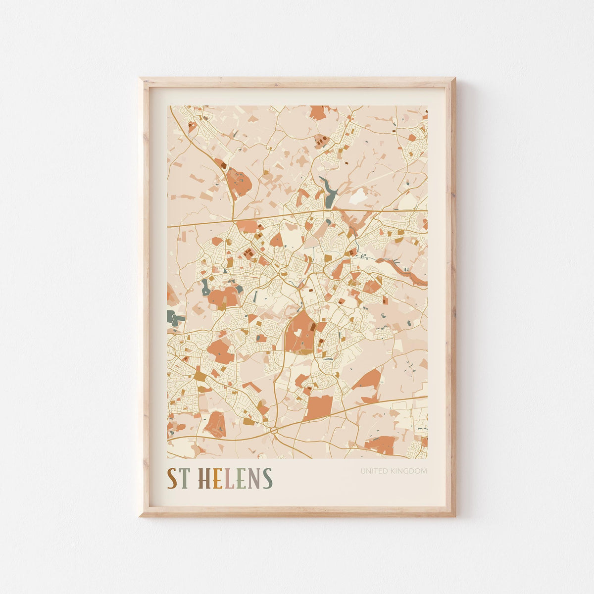 st helens, united kingdom map poster - image 1