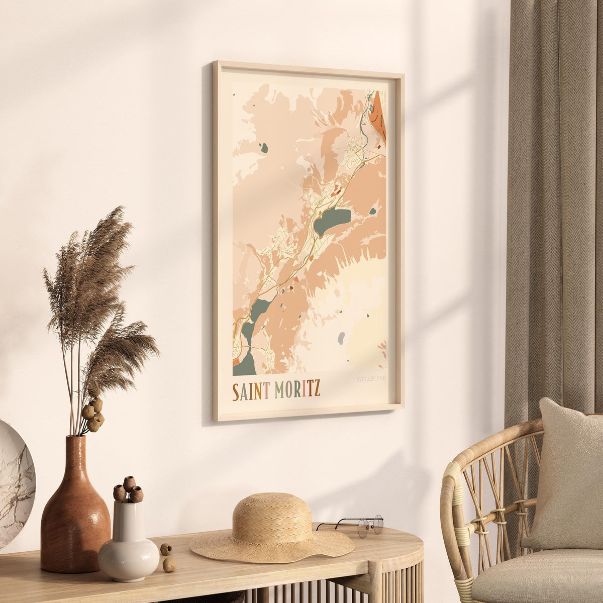 saint moritz switzerland map poster - image 2