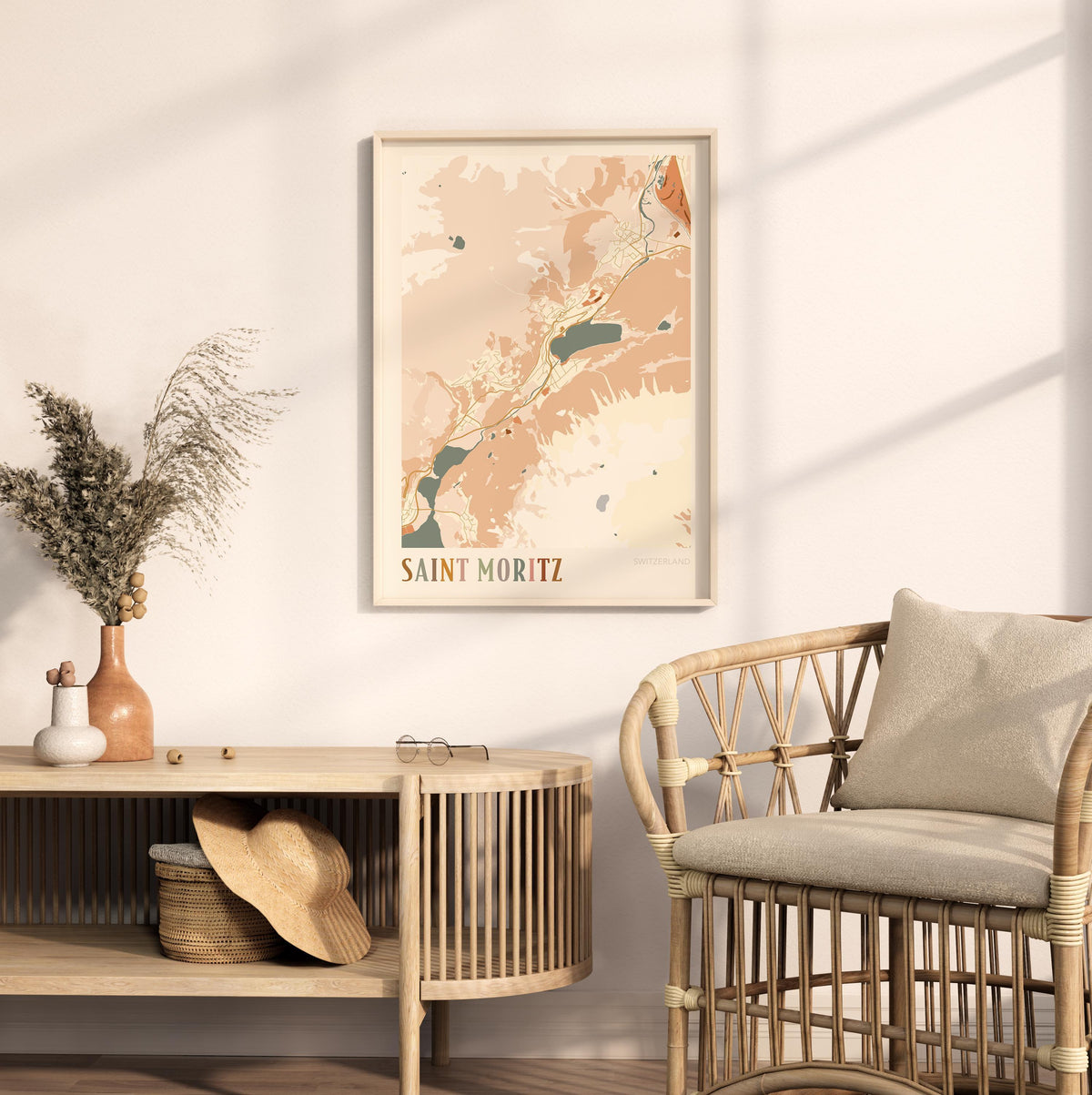 saint moritz switzerland map poster - image 3