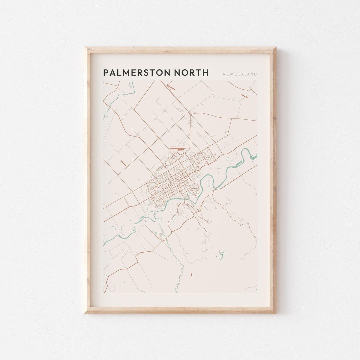 palmerston north, new zealand map poster - image 1