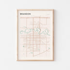 brandon, manitoba map poster - image 1