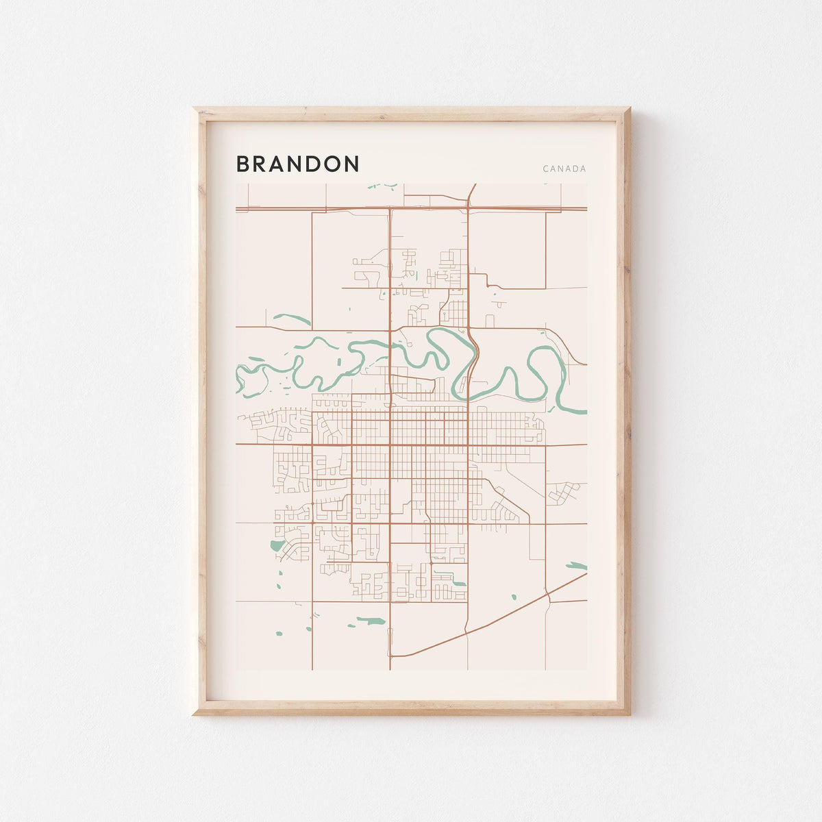 brandon, manitoba map poster - image 1
