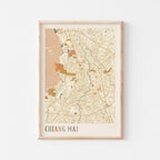 chiang mai, thailand map poster - image 1