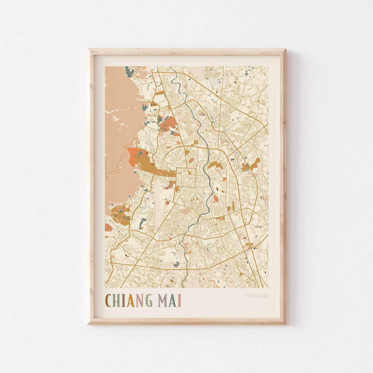 chiang mai, thailand map poster - image 1