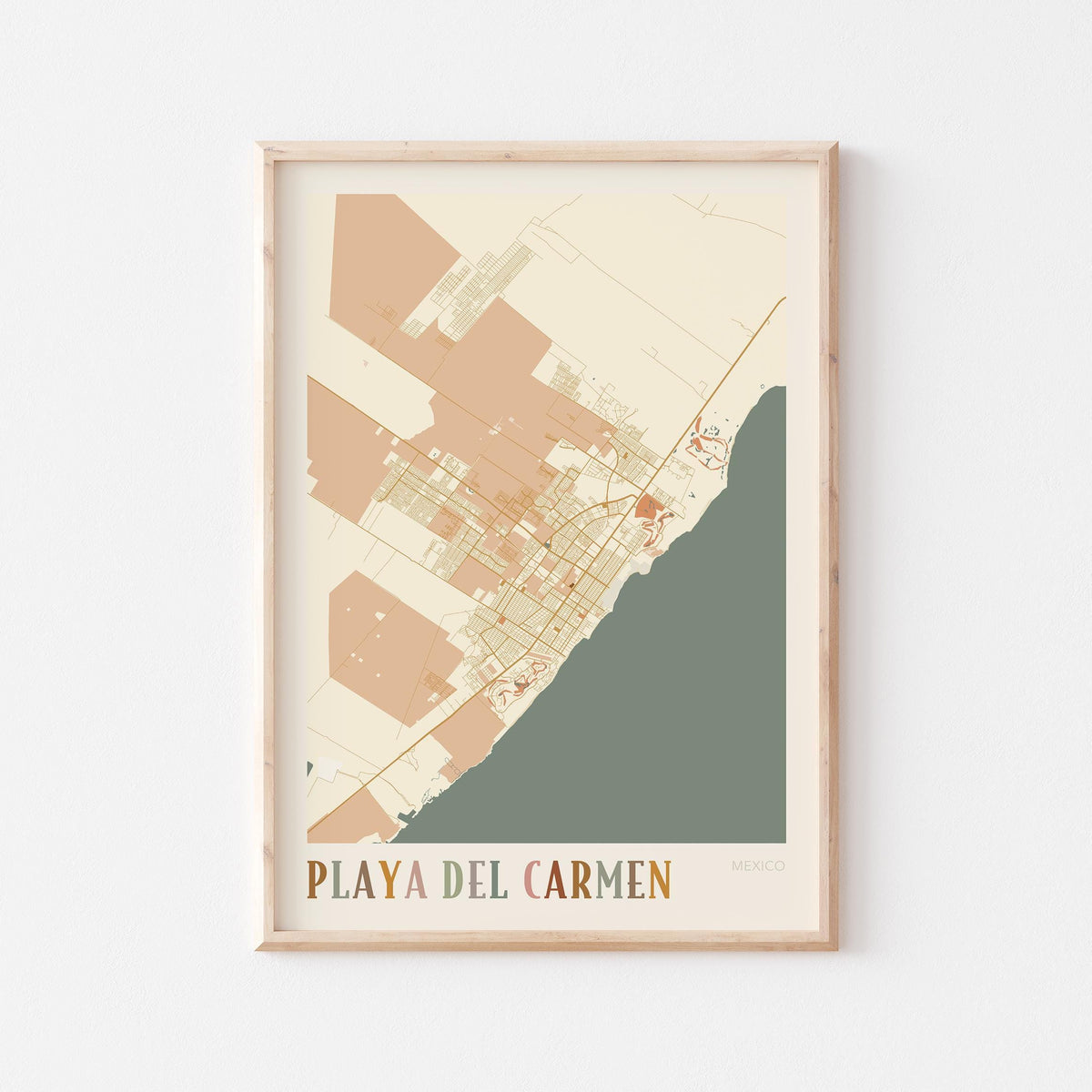 playa del carmen, mexico map poster - image 1